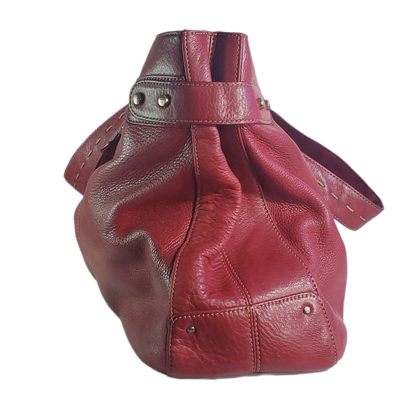 LIZ CLAIBORNE Vintage Liz Claiborne Genuine Red Leather Shoulder Bag 1980's EUC - Picture 8 of 14